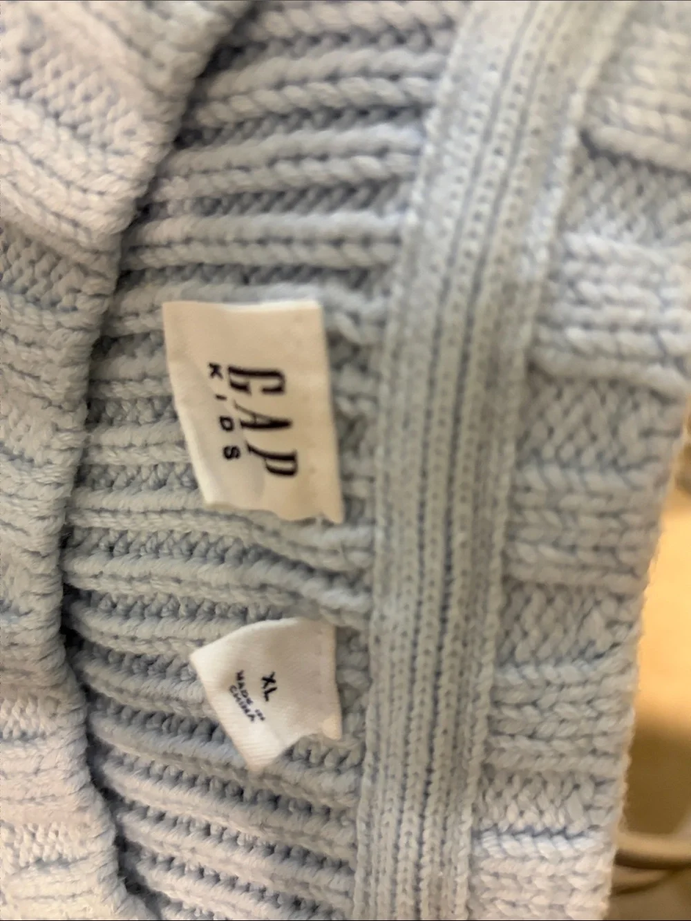 GAP kids Light Blue Textured Knit Sweater Size XL